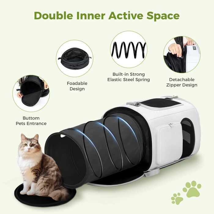 Розширюваний рюкзак для кота та собаки, переноска для тварин до 8 кг, сірий