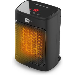 Електричний обігрівач Aeco EcoHeat Boost 58 см з пультом керування, 2000W, LED ECO-режим, таймер 24H, 4 режими, тиха керамічна панель, термостат, захист від перегріву та перекидання