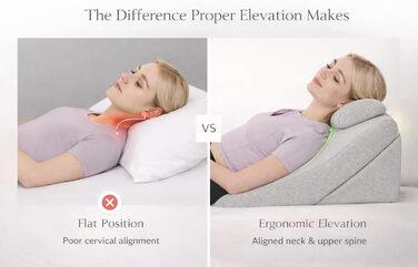 Подушка для спини Lesekissen з регульованою підголовником, з піною з пам'яті, знімний чохол, дихаюча та неслизька, з ручкою - трикутна для спини, шиї та ніг - 60 x 50 x 30 см