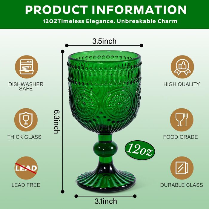 Набір вінтажних келихів для вина, 350 мл, 6 штук, кришталеве скло з рельєфним візерунком, придатне для миття в посудомийній машині, рожевий