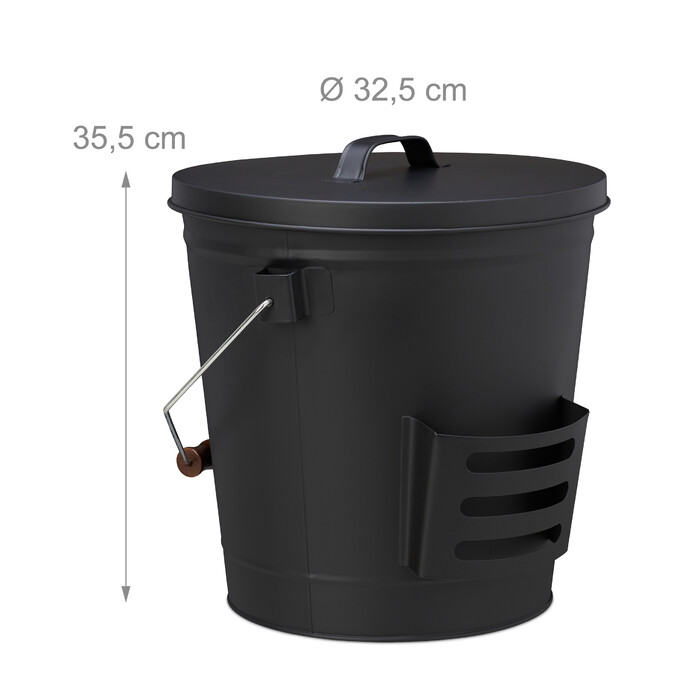 Relaxdays Ash Bucket with Lid and Scoop