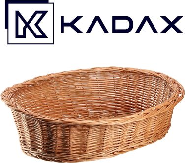 КADAX Лежанка для собак та котів з лози, природний колір, лежанка для собак, котячий кошик, лежак для тварин, лежанка для собак, місце для сну собаки, кошик для відпочинку (11x50x38 см)