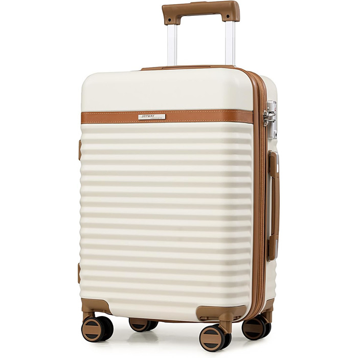 Набір валіз Joyway з ABS-пластику, розширюваний, на 4 колесах, з TSA-замком. Включає: 1 велика сумка, 1 косметичка (білий, M)