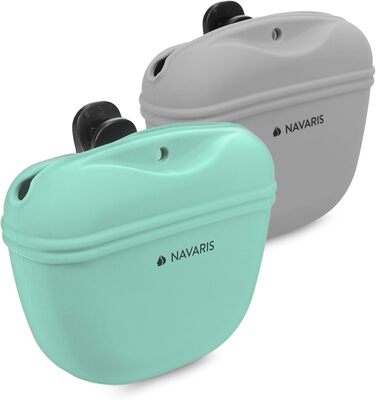 Набір з 2 Silikon Futterbeutel Navaris для собак - 2шт. Фурнітура для ласощів, сухого та вологого корму. Сірий & Червоний (Сірий & Синій)