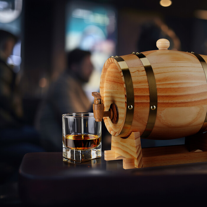 Relaxdays Wooden Schnapps Barrel