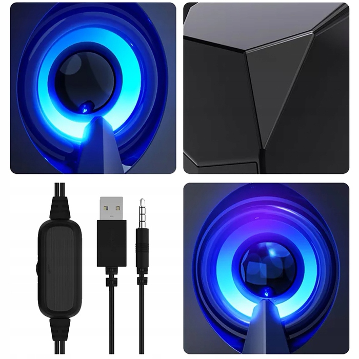 Комп'ютерні колонки 2.0 з LED-підсвіткою