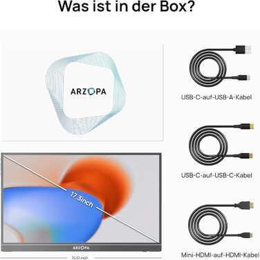 Портативний монітор ARZOPA 17.3