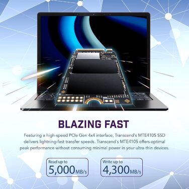 SSD накопичувач Transcend 2TB M.2 NVMe PCIe Gen4x4 MTE410S (5000 MB/s читання, 4300 MB/s запис)