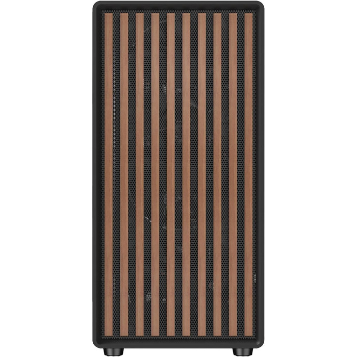 Ігровий корпус Itek Woody W2B ATX Tower, 4 вентилятори 140мм, USB 3.0, Type-C, дерев'яна передня панель, загартоване скло, чорний