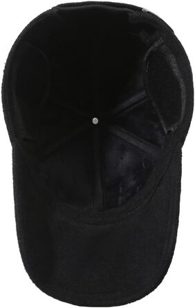 Кепка YAMEE для чоловіків на зиму з відкидними навушниками, тепла бейсболка, універсальний розмір (2361*Чорний)