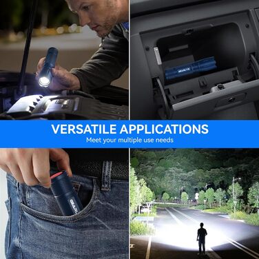 LED ліхтарик Gearlite 2 шт., 2000 люмен, 5 режимів, IP65, водонепроникний, для кемпінгу, туризму, дітей, невідкладних ситуацій (блакитний)