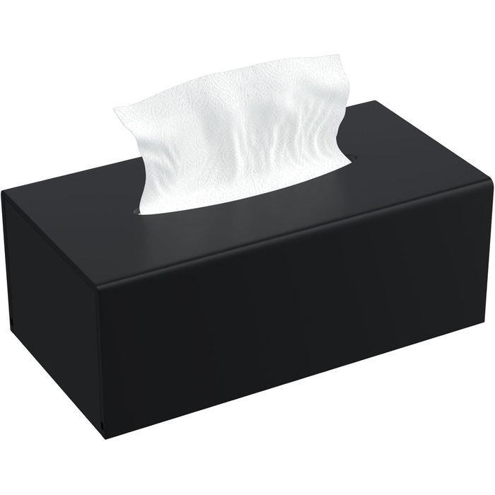 AITEE Acrylic Cosmetic Tissue Box: 25×13×9 cm Matte Black Tissue Box with Magnetic Cover for Dining Room, Bathroom, Bedroom, Office, Coffee Table, Car