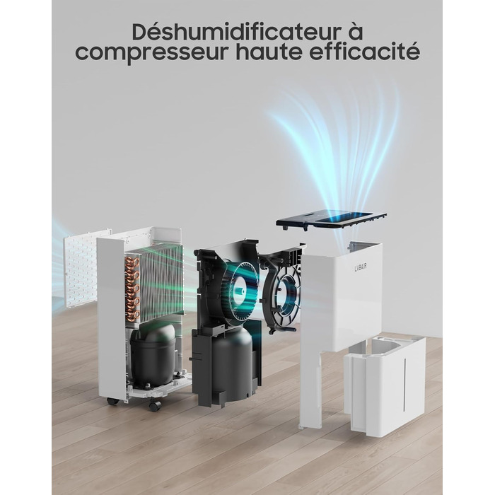 Електричний осушувач повітря 20 л/день – потужний, енергоефективний, портативний, з 3 режимами та регулюванням вологості, для дому