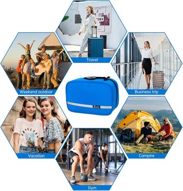 Сумка для туалетних аксесуарів на блискавці, дорожня, унісекс, з 4 відділеннями, Caping Oxford (Блакитний)