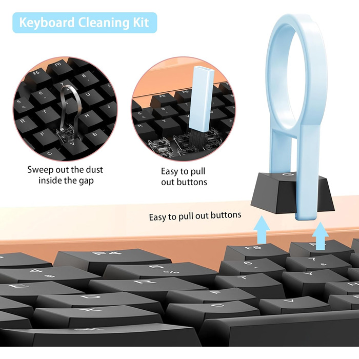 Набір для чищення 20-в-1 для AirPods, ноутбуків, телефонів, клавіатур – Професійний набір для очищення екранів з мікрофіброю, щітками, USB-відсмоктувачем Critin-20-in-1 blue