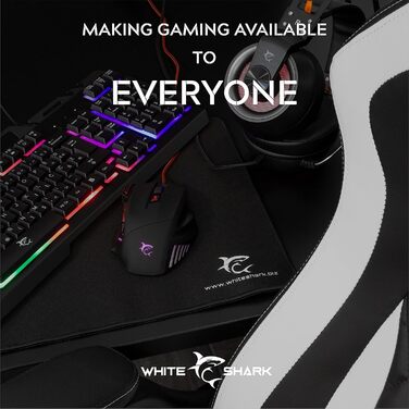 Ігровий набір White Shark Cheyenne 4-в-1: миша з LED-підсвічуванням, клавіатура з Anti-Ghosting, гарнітура з мікрофоном та килимок для миші, чорний