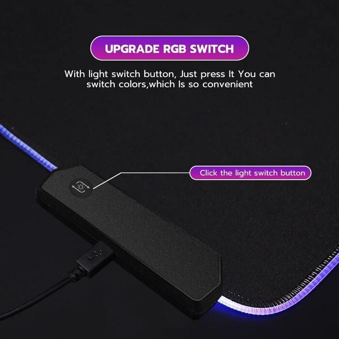 MU Gaming Mousepad RGB, XXL, 800x300mm: килимок для миші геймерський, RGB підсвічування, чорний