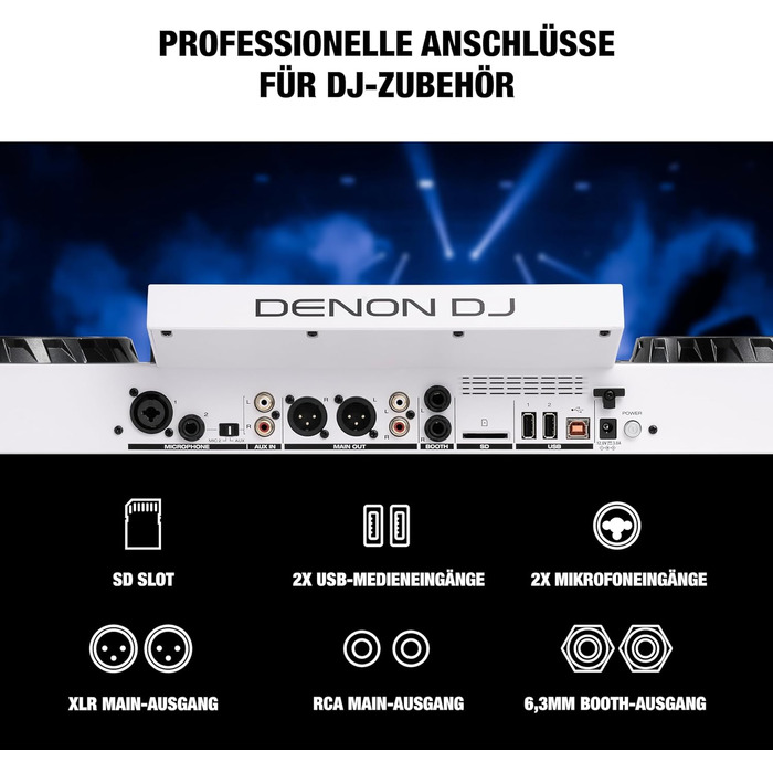 DENON DJ SC LIVE 4 - DJ контролер з розділенням на стеми, Wi-Fi, вбудовані колонки, сумісний з Serato DJ та Virtual DJ