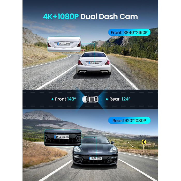 Відеореєстратор DDPAI Z50 Pro 4K: передня та задня камери, GPS, WiFi, ADAS, 64GB