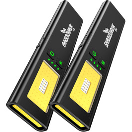 LED-ліхтарик Shadowhawk 2 шт. Зарядний, водонепроникний, COB, з магнітом та кліпсою, 7 режимів, чорний | Для кемпінгу, майстерні, надзвичайних ситуацій