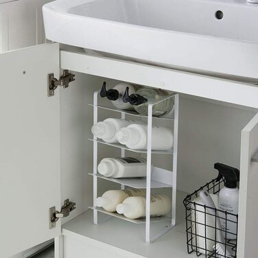 Yamazaki 4304 Tower Bottle Rack, White, Steel, Minimalist, 20 x 20.5 x 40 cm