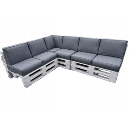 Комплект подушок для трьох європалет (13 шт.), сидіння 60 x 60, колір Silver 23
