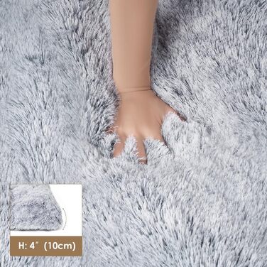 М'яке ліжко для собак EHEYCIGA, 60x45 см, сіре, з довгим плюшем, неслизьке, для маленьких собак