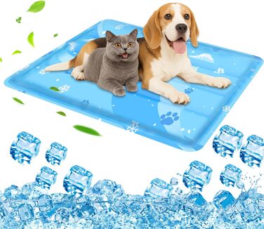 Охолоджуючий килимок для собак та котів з нетоксичним гелем, самоохолоджуючий, зносостійкий, синій, 50*90 см
