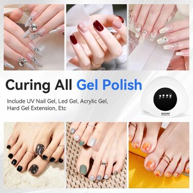 JODSONE 320W UV LED лампа для нігтів з авто-сенсором, 72 світлодіодів (червоне світло) та 4 таймерами (10/30/60/99с) – професійний нігтьовий сушар для пальців/ступнів, сумісний з гелями, гель-лаком, шелаком.