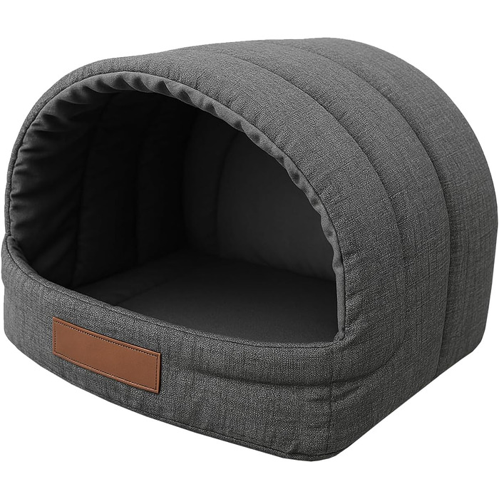 Будинок для собак R2: 48x37x32 см з гравіюванням імені - зручне ліжко для собак та котів (Графіт)