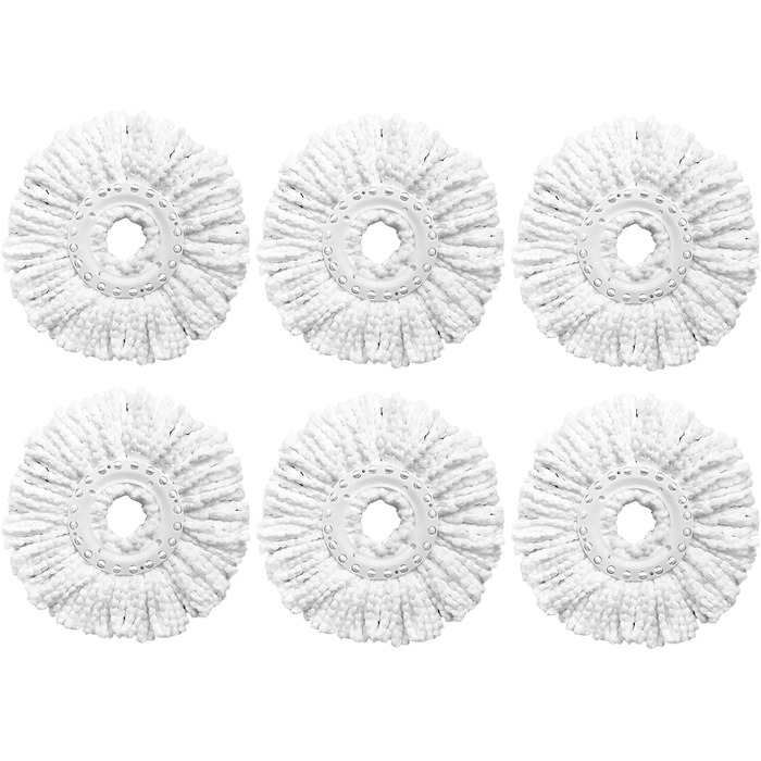 6 Pieces Spin Mop Replacement Heads Compatible with Standard Size Spin Mop, Easy to Clean and Durable Microfiber Spin Mop Refills, Mop Head for Floor Cleaning