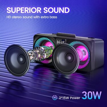 Портативна караоке-система з 2 бездротовими мікрофонами та 30W потужністю, NT001-RED-US