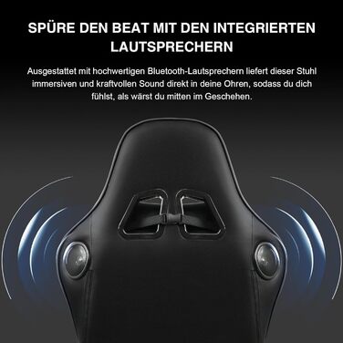 Ігрове крісло GTPLAYER з підставкою для ніг, Bluetooth динаміками, ергономічне комп'ютерне крісло для геймерів, офісне крісло зі спинкою, навантаження до 150 кг, синє
