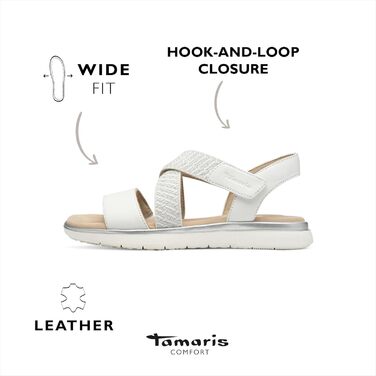 Босоніжки жіночі Tamaris Wide FIT 8-88600-44 білі, розмір 39 EU, широка колодка