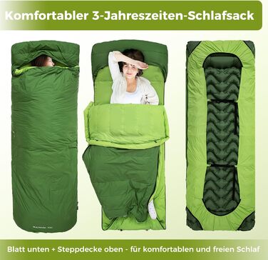 ATEPA 3-Season Down Sleeping Bag - Recyclable 650FP, Lightweight & Detachable Cover for Backpacking & Hiking - Adult Quilt Sleeping Bag