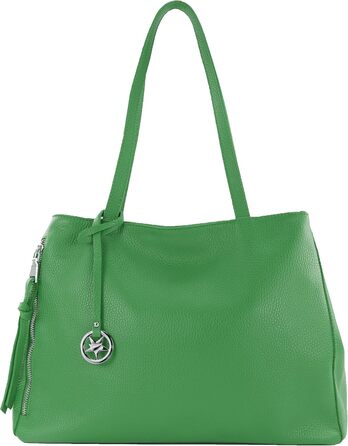 Сумка жіноча шкіряна Modamoda T205 шопер ручної роботи, Італія (листова зелень)