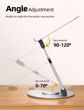 NULAXY Adjustable Laptop Stand - 360° Swivel Base, Height Adjustable up to 20