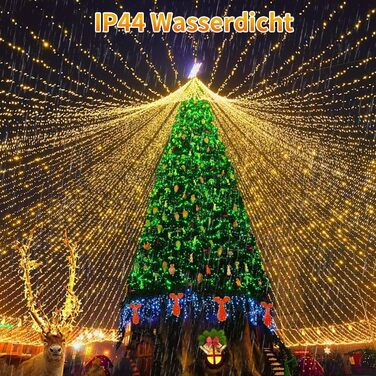 Льо́хка гірлянда JXLEDAYY 1200 LED, 36 м, для вулиці, 8 режимів, таймер, пульт, тепле світло, водонепроникна, для балкона, двору, саду, вечірки, весілля