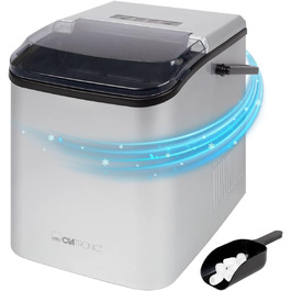 Машина для приготування льоду Clatronic EWB 3785 Silver | Швидке приготування, самоочищення, 1.5 л резервуар | 12 кг/24 год