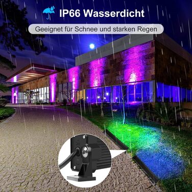 RGB LED прожектор 42W з пультом, диміруємий, водонепроникний IP66, світлодіодний wallwasher для вулиці та приміщення, для саду, дому, вечірок, декору, з пам’яттю