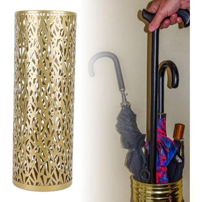 Металевий підставка для парасольки Topiky, кругла, золота, 15x10,5 см