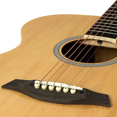 Електроакустична гітара TIGER ACG4-WH 4/4 для початківців з вбудованим 3-смуговим EQ, Gigbag, ремінь та запасні струни, білий колір