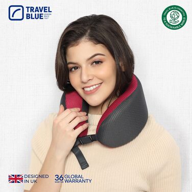 Travel Blue Dreamer Neck Pillow - Memory Foam Travel Pillow for Airplane, Car & Train - Breathable Mesh, Removable Cover, Comfortable Support