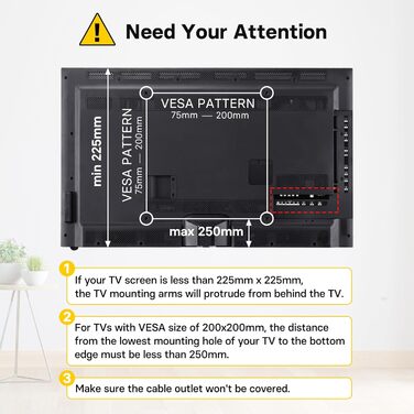 Підставка для телевізора BONTEC: універсальна, для LCD, LED, OLED, Plasma, 17-43 дюймів, до 45 кг, поворотна, регулювання висоти, VESA 200x200