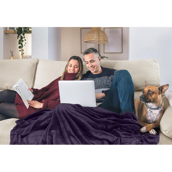 Плед Utopia Bedding: теплий та м'який флісовий плед 200x150 см (Lila)