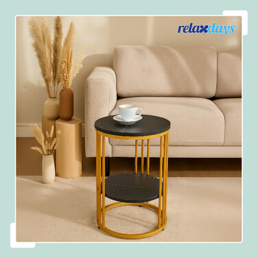 Relaxdays Side Table with Marble Look