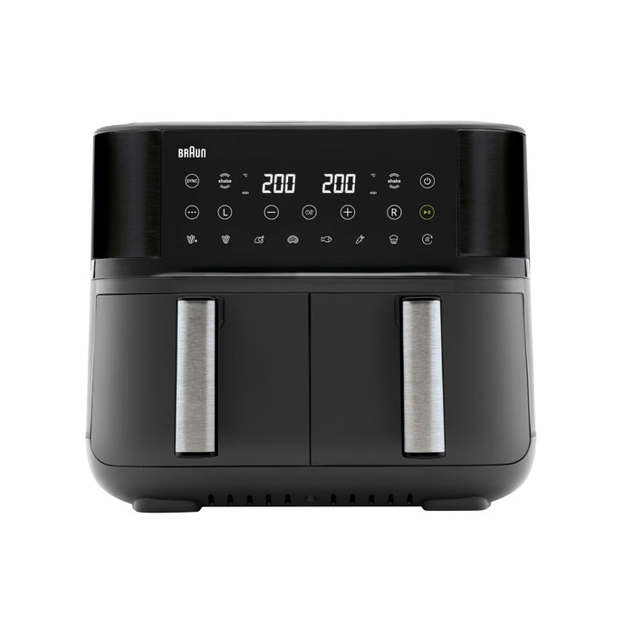 Фритюрниця електрична Braun TwinCook 3 TD3030IBK 8л (2 камери) з синхронізацією, 8 програм, чорна