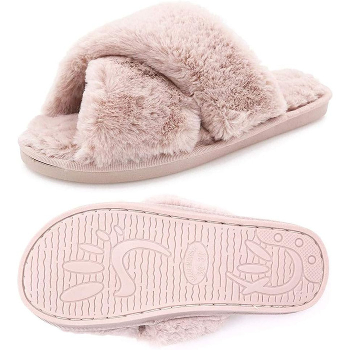 Тапочки жіночі зимові з плюшу, теплі, неслизькі, зручні, жіночі. Кольори: білий (41/42 EU), рожевий