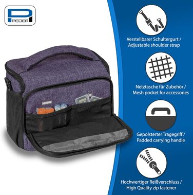 Сумка для камери Pedea: стильна модель XL для DSLR/SLR/System Camera з дощем. Lila