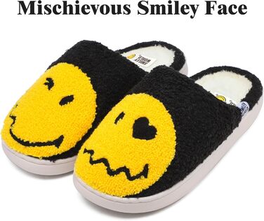 Чоловічі домашні тапочки Smilley з плюшу, Memory Foam, теплі зимові тапочки для дому (40/41 EU, чорний)